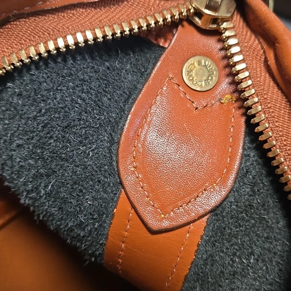 Vintage 80s Dooney And Bourke Hobo Shoulder Bag All Weather Leather Black USA